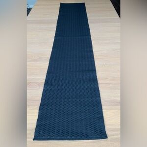 Black woven cotton table runner 69x13